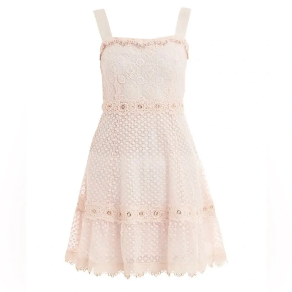 Maje Rosalina Pink Eyelet Lace Grommet Dress NEW 🔥 - Picture 8 of 14